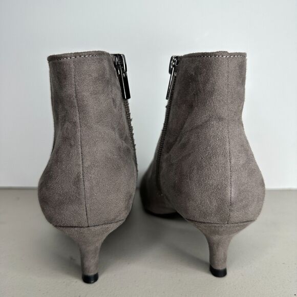 Naturalizer Giselle Modern Grey Fabric Pointed Toe Ankle Boots Women 6M NWB - Picture 3 of 11